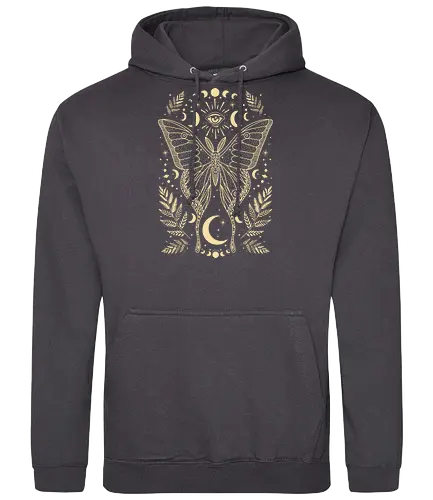 Occult Mystical Moon Moth - occult, witch, mystic - Standard Hoodie