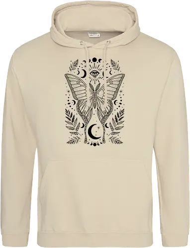 Occult mystical moon moth - black