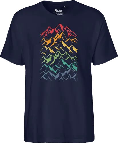Retro Mountains Lines - mountain, berg, retro, rainbow - Fairtrade T-Shirt