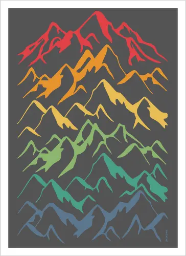 Retro Mountains Lines