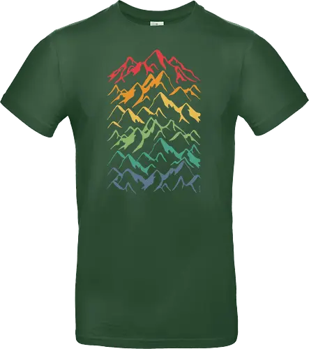 Retro Mountains Lines - mountain, berg, retro, rainbow - Standard T-Shirt
