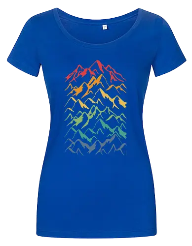 Retro Mountains Lines - mountain, berg, retro, rainbow - Women T-Shirt