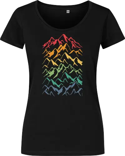 Retro Mountains Lines - mountain, berg, retro, rainbow - Women T-Shirt