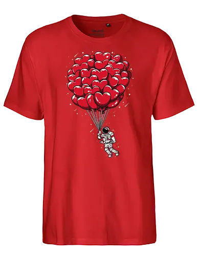 Heart balloon Astronaut - herz, balloon, astronaut, heart - Fairtrade T-Shirt