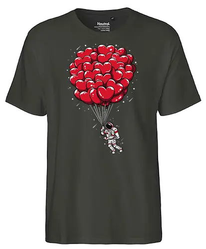Heart balloon Astronaut - herz, balloon, astronaut, heart - Fairtrade T-Shirt