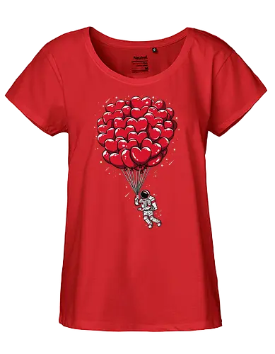 Heart balloon Astronaut - herz, balloon, astronaut, heart - Fairtrade Girl Shirt