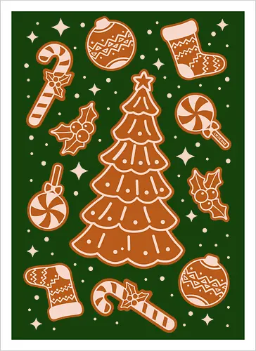 Cute Christmas Tree Gingerbread