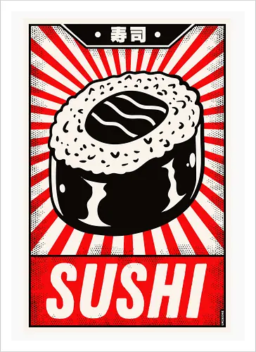 Retro Sushi Vintage Poster