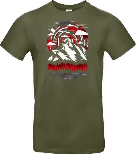 Outdoors Futuristic Mountains - Red