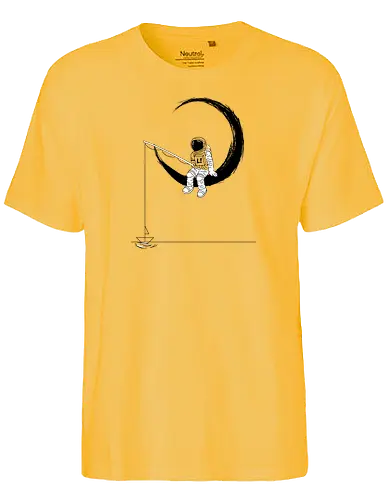 lonely astronaut. - black - moon, mond, astronaut, angeln - Fairtrade T-Shirt