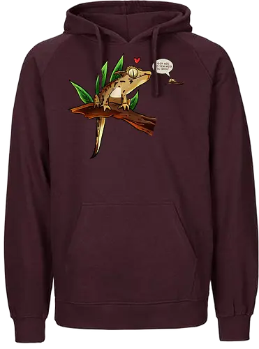 Verliebter Kronengecko - gecko, Kronengecko - Fairtrade Hoodie