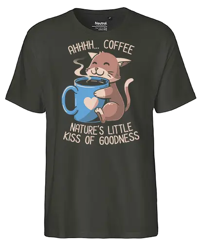 Nature's Little Kiss of Goodnes - cat, coffee, love - Fairtrade T-Shirt