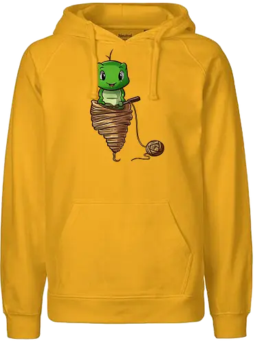 Häkelnde Raupe - handarbeit, häkeln, stricken, verdrehte masche - Fairtrade Hoodie