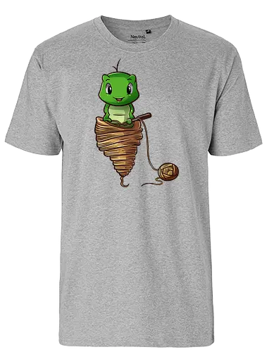 Häkelnde Raupe - handarbeit, häkeln, stricken, verdrehte masche - Fairtrade T-Shirt