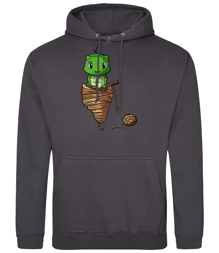 Häkelnde Raupe - handarbeit, häkeln, stricken, verdrehte masche - Standard Hoodie