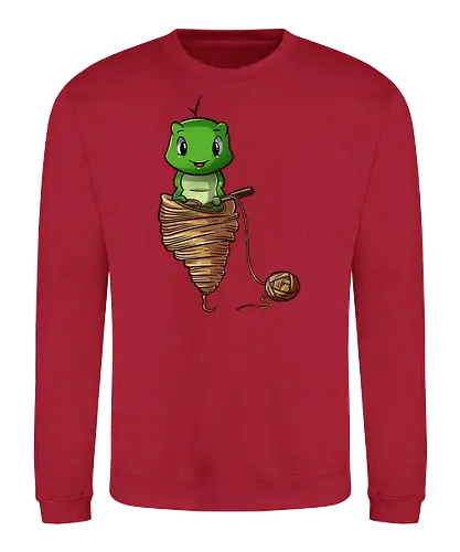 Häkelnde Raupe - handarbeit, häkeln, stricken, verdrehte masche - Sweatshirt