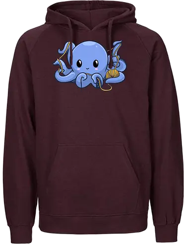 Wickelnder Oktopus - häkeln, stricken, handarbeit, verdrehte masche - Fairtrade Hoodie