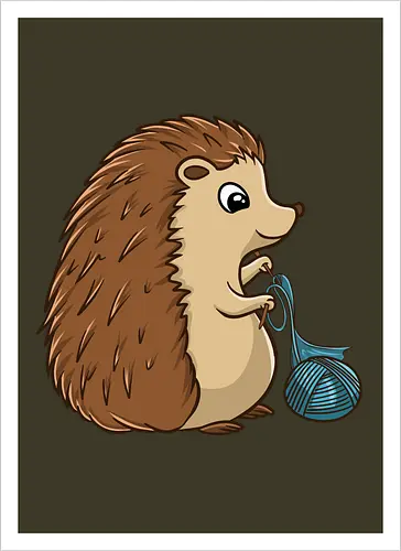 Strickender Igel