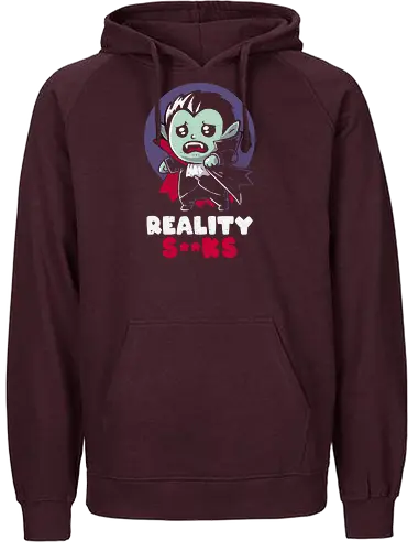 Reality Sucks - vampire, real, Reality, realität - Fairtrade Hoodie