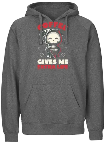 Coffee Gives Me Extra Life - coffee, kaffee, sense, rper, dth - Fairtrade Hoodie