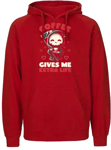 Coffee Gives Me Extra Life - coffee, kaffee, sense, rper, dth - Fairtrade Hoodie