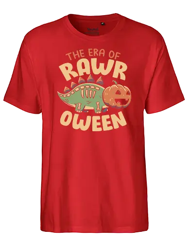 The Era of Rawroween - rawr, halloween, dinosaur, jack-o-lantern - Fairtrade T-Shirt