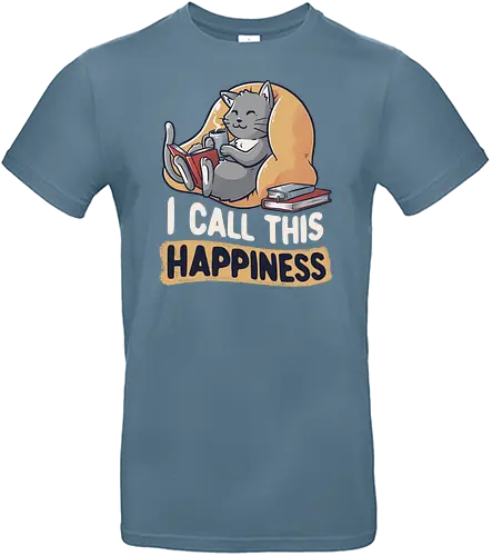 I Call This Happiness - cat, katze, buch, bücher, lesen, books - Standard T-Shirt