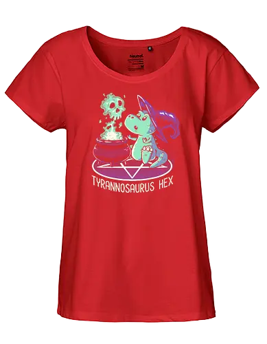 Tyrannosaurus Hex - pentagram, witch, dinosaur, tyrannosaurus - Fairtrade Girl Shirt