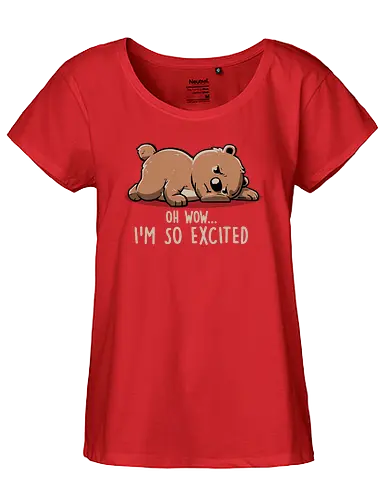 I'm So Excited - grumpy, bär, Statement, br - Fairtrade Girl Shirt