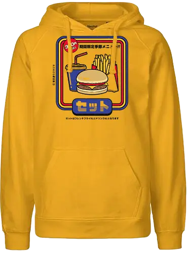 XL Burger Set - Japanese food, japan - Fairtrade Hoodie