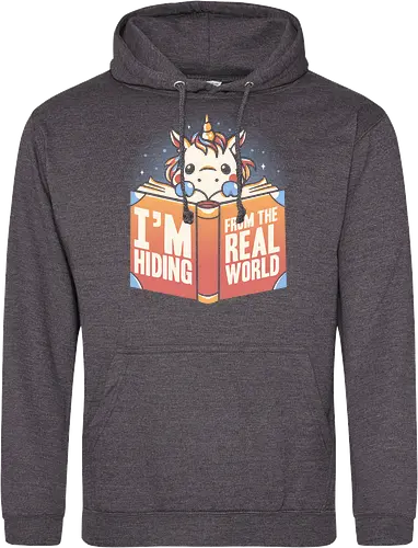 Hiding From The Real World - unicorn, einhorn, lesen, buch, bücher, books - Standard Hoodie