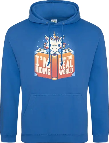 Hiding From The Real World - unicorn, einhorn, lesen, buch, bücher, books - Standard Hoodie