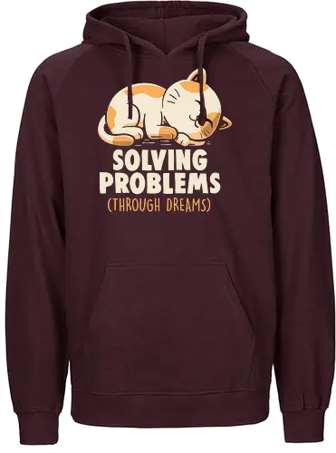 Solving Problems Through Dreams - cat, katze, sleep, Problems - Fairtrade Hoodie