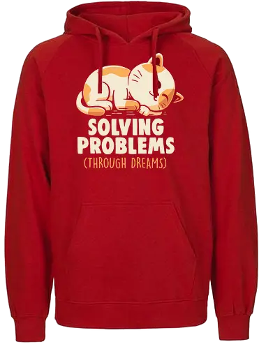 Solving Problems Through Dreams - cat, katze, sleep, Problems - Fairtrade Hoodie