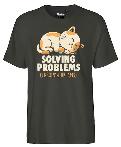 Solving Problems Through Dreams - cat, katze, sleep, Problems - Fairtrade T-Shirt