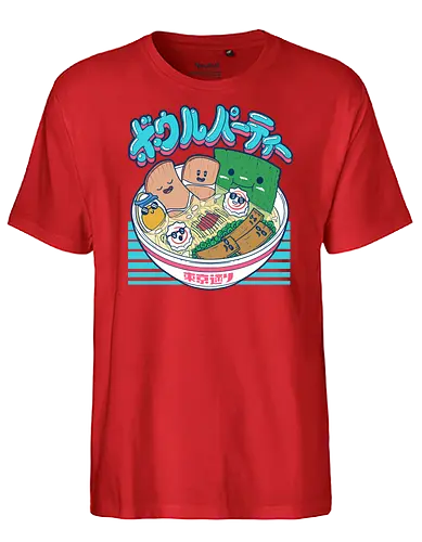Ramen Bowl Party - ramen, Bowl, food, happy - Fairtrade T-Shirt