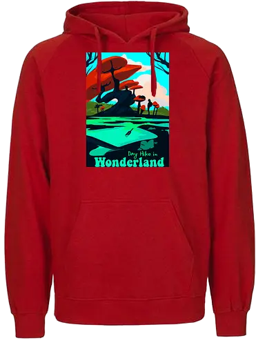 Wonderland Hike - alice, wonderland, lewis carroll, fantasy, Visit - Fairtrade Hoodie