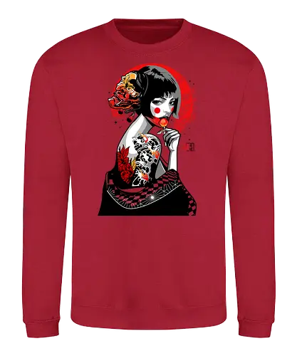 Lollipop Geisha - geisha, japan, Lolli, irezumi - Sweatshirt