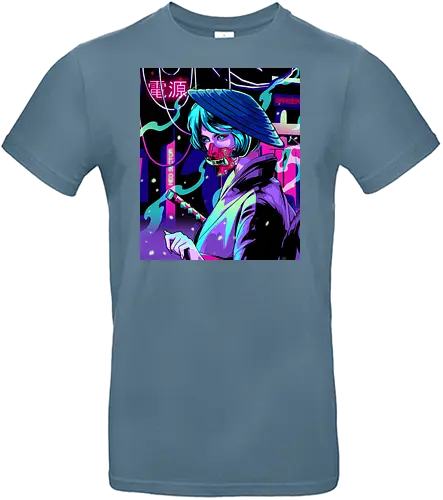 Cyber Death Geisha - neon, colorful, geisha, japan - Standard T-Shirt