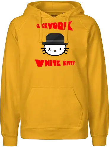 Clockwork White Kitty - Fairtrade Hoodie