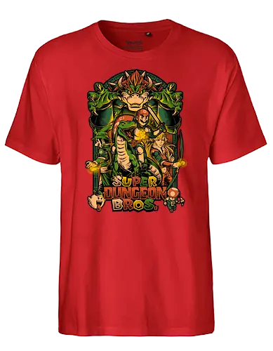 Super Dungeon Bros - dungeon, fantasy, gaming, mario - Fairtrade T-Shirt