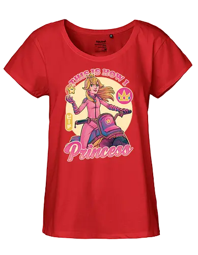 How I Princess - Powerful Video Game Biker - princess, gaming, empowerment - Fairtrade Girl Shirt