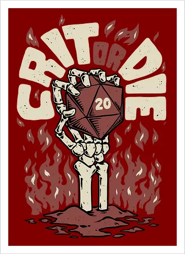 RPG - Crit or Die Fire Skull