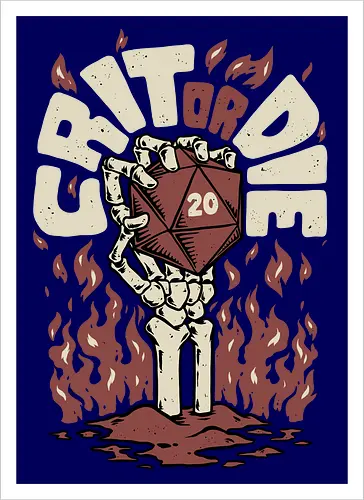 RPG - Crit or Die Fire Skull