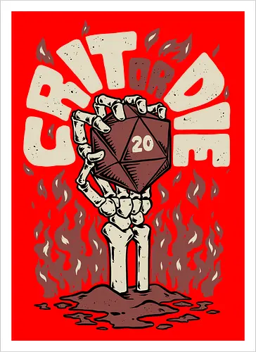 RPG - Crit or Die Fire Skull