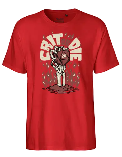 RPG - Crit or Die Fire Skull - crit, w20, pen and paper, rpg - Fairtrade T-Shirt