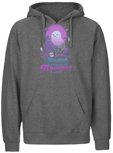 Ghost Home Flowers Dark Humor Pun - ghost, geist, plantmom, Grab, Grave - Fairtrade Hoodie