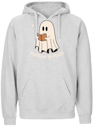 Reading In Peace Ghost - ghost, geist, lesen, rip - Fairtrade Hoodie