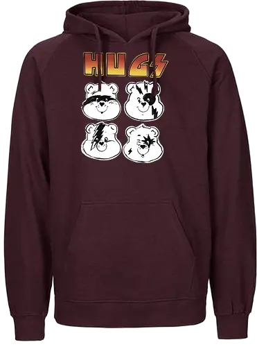 hugs care br - cartoon, 90s, cute, metal, br - Fairtrade Hoodie
