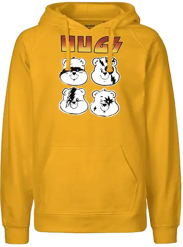 hugs care br - cartoon, 90s, cute, metal, br - Fairtrade Hoodie